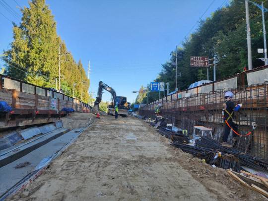 트램 1공구 공사 현장 모습. 대전시 제공