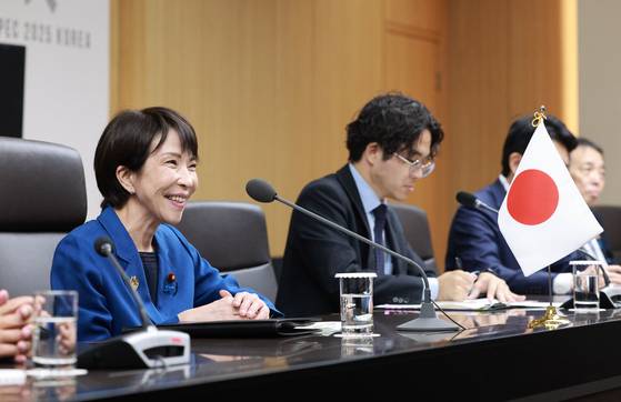 다카이치 사나에 일본 총리가 30일 경북 경주 APEC 정상회의장에서 열린 이재명 대통령과의 한일 정상회담에서 발언하고 있다.[대통령실통신사진기자단] 연합뉴스