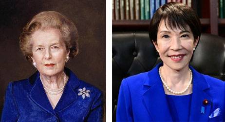 2008년 보그 잡지 표지모델로 등장한 마가릿 대처 전 영국총리(왼쪽)와 다카이치 사나에 일본 총리. AFP연합뉴스