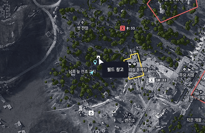 -&nbsp;필드창고는 '남쪽 늪 전초 기지' 북동쪽 방향에 위치