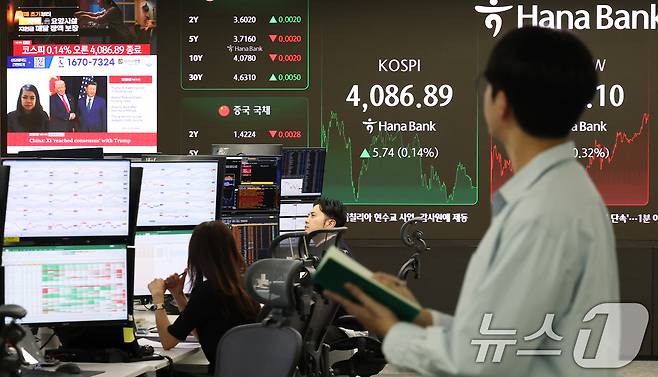 서울 중구 하나은행 본점 딜링룸. /뉴스1 ⓒ News1