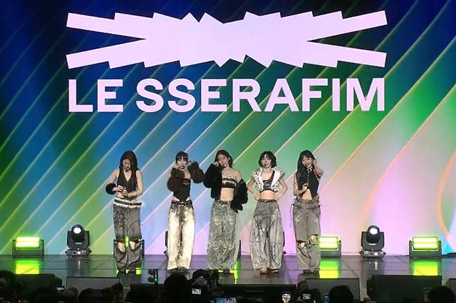 르세라핌은 30일 서울 강남구 코엑스에서 열린 엔비디아 주관 행사 '지포스 게이머 페스티벌'에서 공연했다.