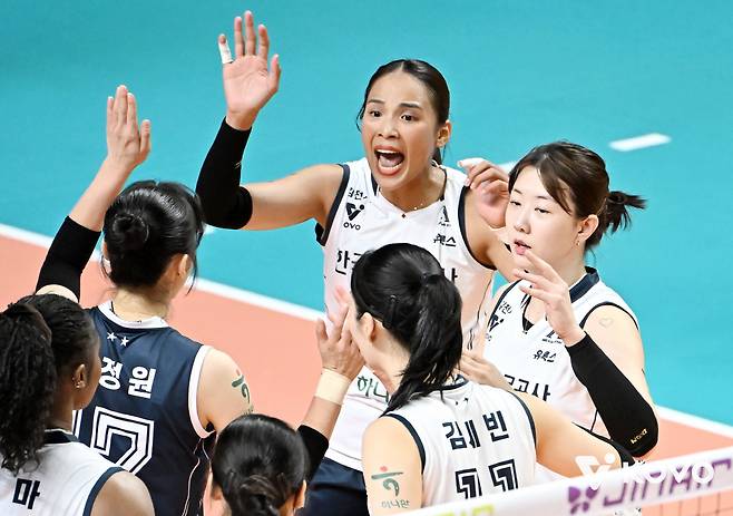 환호하는 도로공사 선수들. 사진제공=KOVO