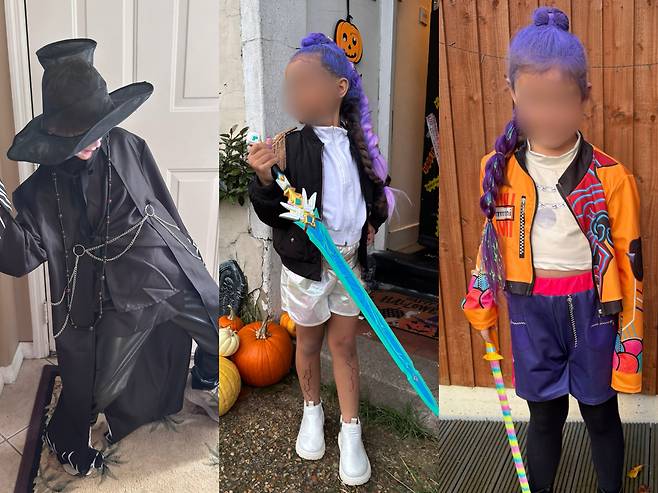 미 전역의 할로윈 파티에서 케이팝 데몬 헌터스의 코스튬이 대유행하고 있다./강다은 기자, X