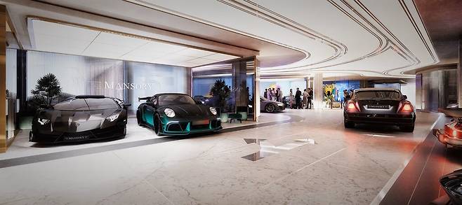 쇼룸형 차고가 갖춰진 아말8. 만소리 레지던스 홈페이지