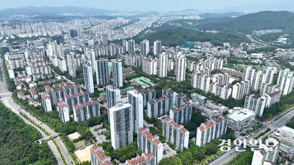 9월 경기도 아파트 ‘국민면적’ 최고가 1~3위 모두 분당에서 나왔다. 사진은 성남시 분당구 전경. /경인일보DB