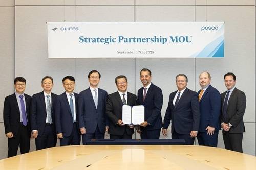 ▲ 포스코-클리블랜드 클리프스 전략 파트너십 MOU 체결식. 플리블랜드 클리프스 제공