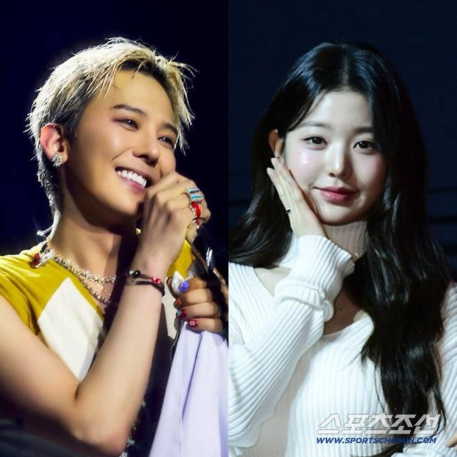 지드래곤(왼쪽), 장원영. 사진=스포츠조선DB, 갤럭시코퍼레이션