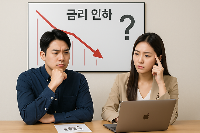 내년 기준금리 인하가 예상되면서 대출자들의 이자 부담은 완화되지만, 보험 가입자에게는 정반대의 현상이 나타날 수 있다.[챗GPT를 사용해 제작함]