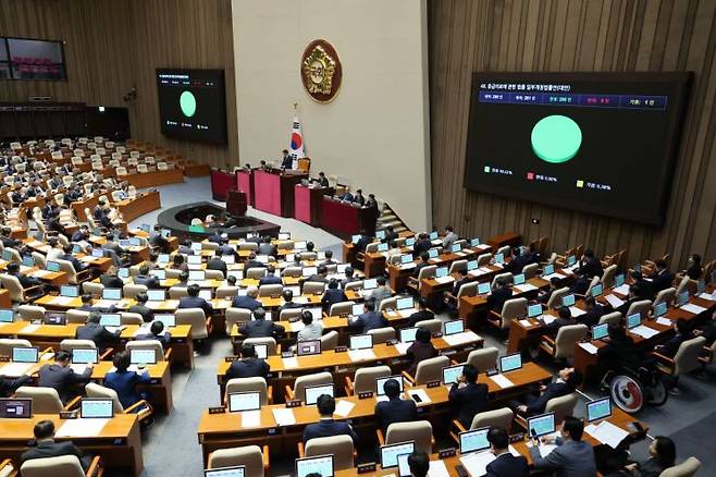 지난달 26일 국회 본회의 모습 연합뉴스