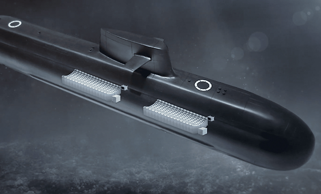 잠수함에 탑재된 리튬이온 배터리 이미지. (사진=한화에어로스페이스)