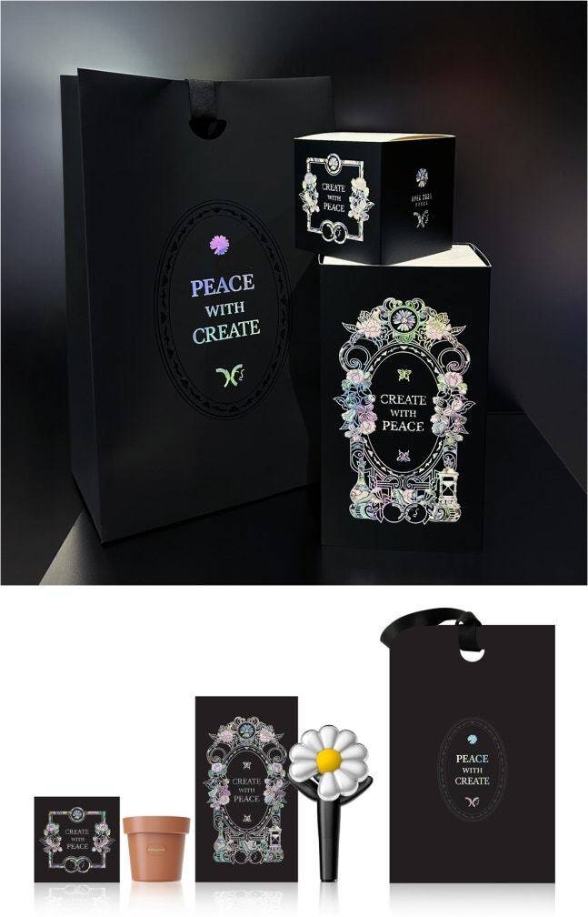 지드래곤이 각국 정상들에게 선물한 응원봉. 갤럭시코퍼레이션 제공