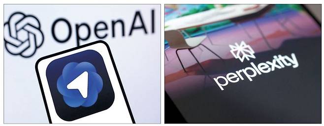 인공지능(AI) 기술로 무장한 신진 빅테크들이 웹브라우저 시장에 잇달아 참전하고 있다. 사진은 오픈AI AI 웹브라우저 ‘챗GPT 아틀라스(왼쪽)’와 퍼플렉시티 로고 [로이터]