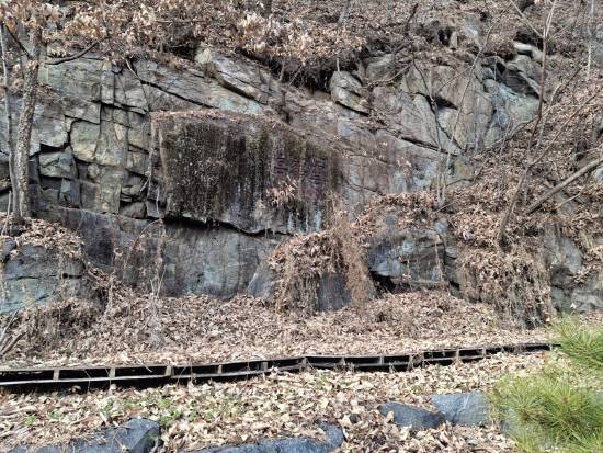 운학정 근처 바위에 새겨진 운학정 각자.