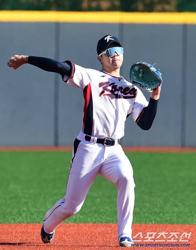 힘차게 송구하고 있는 김영웅.