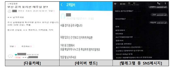 자동차 고의사고 공모자 모집 사례. (금융감독원 제공)