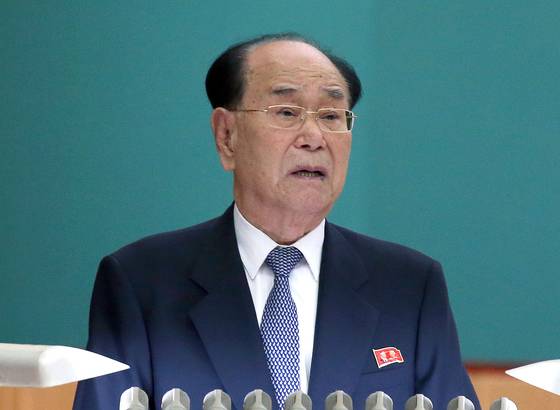 북한 김영남 전 최고인민회의 상임위원장. 평양사진공동취재단