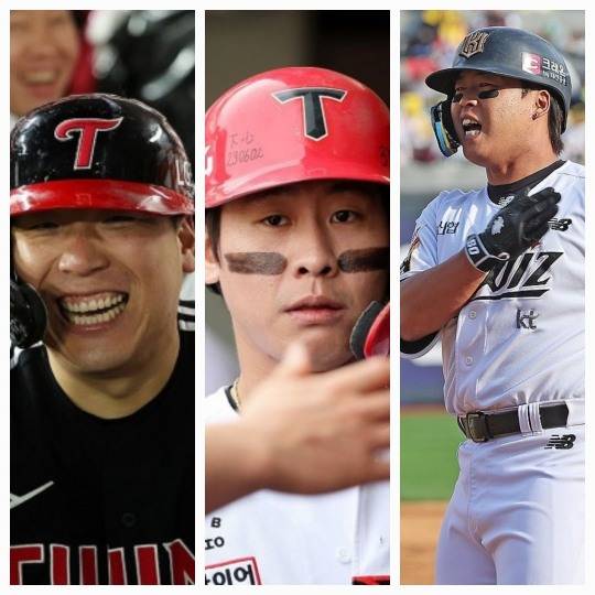 왼쪽부터 김현수, 박찬호, 강백호