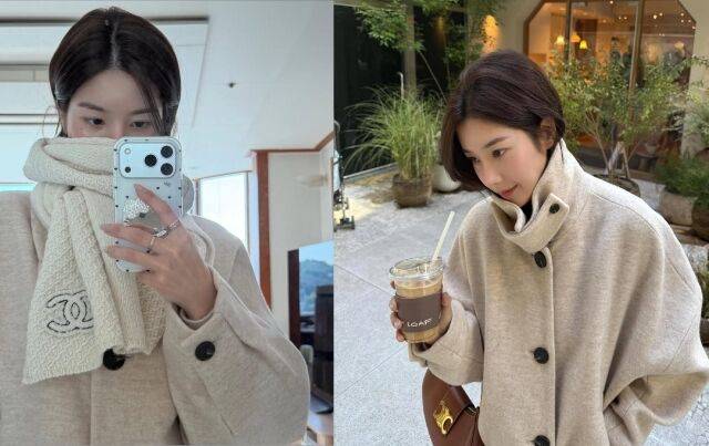 흰색 숏 코트를 입은 권은비/권은비 개인 SNS