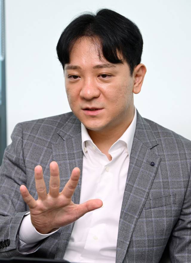 19일 서울 강남구 스틱벤처스에서 AI 투자 VC 심사역들이 인터뷰를 갖고 있다. 이현석 스틱벤처스 상무. 성형주 기자