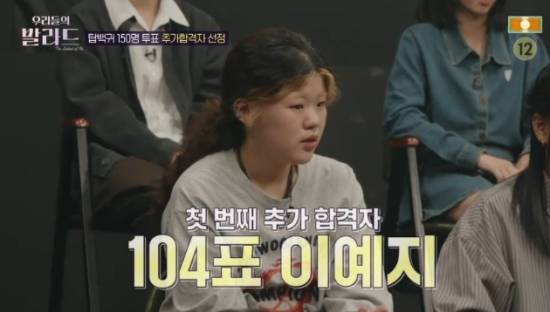 SBS 예능 프로그램 '우리들의 발라드' 이예지 방송화면 캡처