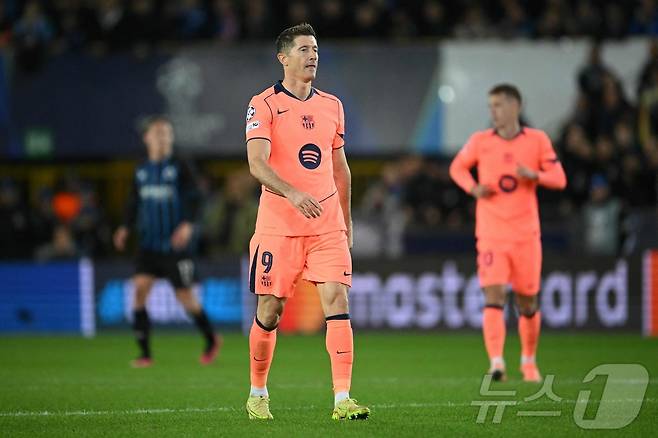 브뤼헤를 상대로 무승부에 그친 바르셀로 ⓒ AFP=뉴스1