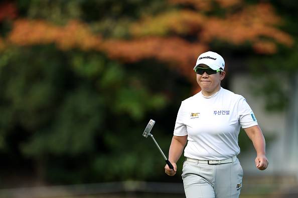신지애가 LPGA 투어 토토 재팬 클래식에서 15번홀 그린 플레이를 하고 있다. [게티이미지]