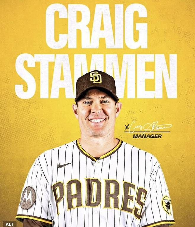 크레이그 스태먼 샌디에이고 파드리스 신임 감독. 사진=파드리스 구단 공식 X 계정