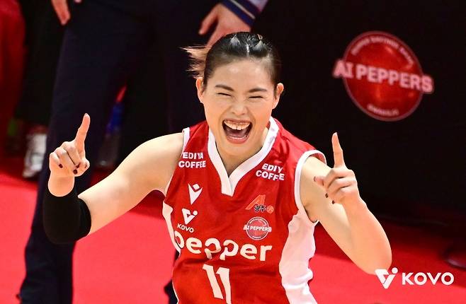 ▲ 기뻐하는 시마무라 [KOVO]&nbsp;