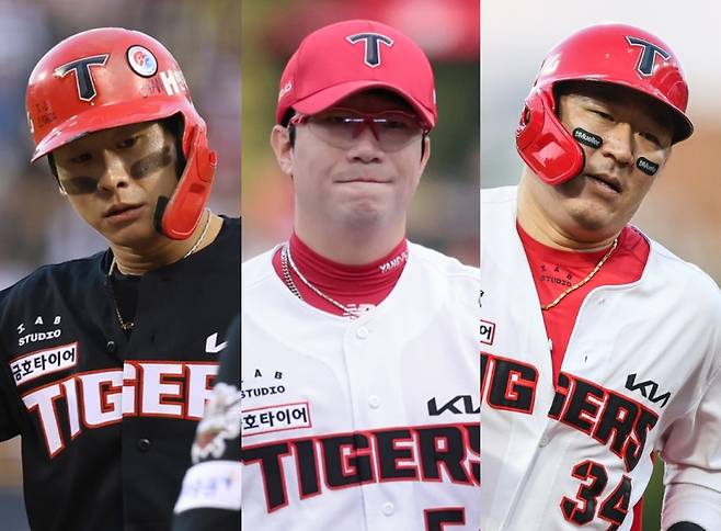 ▲ KIA타이거즈에서 이번 2026년 FA 자격을 얻는 선수들. 왼쪽부터 박찬호, 양현종, 최형우 [KIA타이거즈]&nbsp;