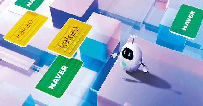 네이버, 카카오가 2025년 3분기 실적 발표에서 최대 실적을 발표했다. AI, 커머스 등 주요 사업과 AI 기술이 호조를 이끈 것으로 분석된다. /그래픽=김은옥 기자