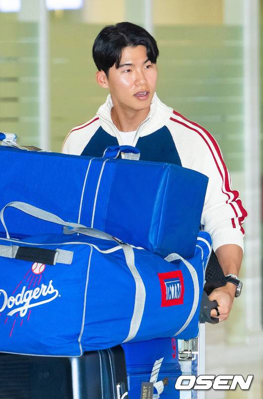 인천국제공항을 통해 귀국한 다저스 김혜성. / OSEN DB