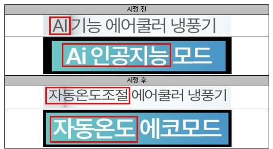 AI워싱 의심 사례 시정 ⓒ한국소비자원 제공