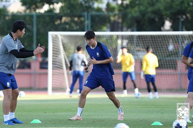 축구대표팀 수비수 김지수. /사진=대한축구협회 제공