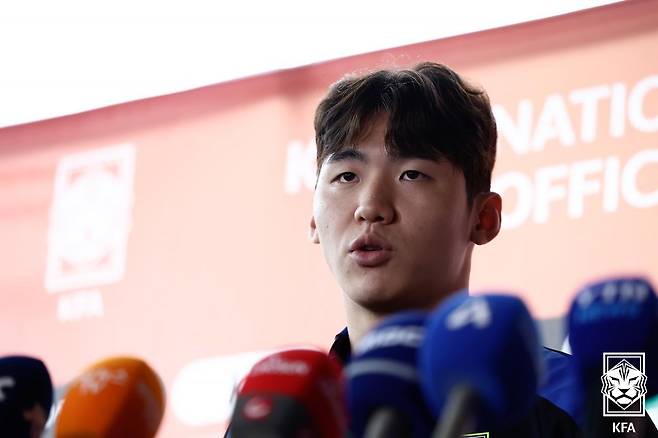 축구대표팀 수비수 김지수. /사진=대한축구협회 제공