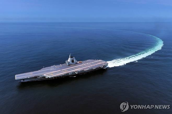 중국 3호 항공모함 푸젠함 [신화·AP=연합뉴스 자료사진]