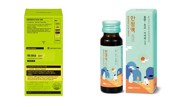 대웅제약 에너씨슬 집중샷(왼쪽)과 삼진제약 안정액. [사진=각 사 제공]