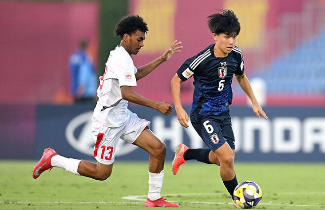 일본이 U-17 월드컵 뉴칼레도니아전에서 예상 외로 고전하며 0-0으로 비겼다. 게티이미지코리아