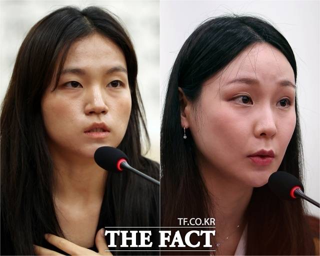 13일 경찰청에 따르면 서울경찰청 공공범죄수사대는 국회에서의 증언·감정 등에 관한 법률(국회증언감정법) 위반과 직무유기 등 혐의를 받는 김정민·남경민 수사관 조사에 필요한 자료와 관련해 법무부와 서울남부지검에 협조 공문을 요청했다. 사진은 지난 5일 국회 법제사법위원회 검찰개혁 입법청문회에 증인으로 출석한 서울남부지검 김정민·남경민 수사관 모습./뉴시스