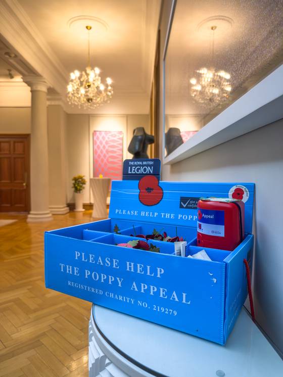 A collection box for the Royal British Legion's Poppy Appeal, which raises money for former British service members [MICHAEL LEE]