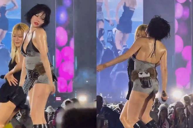 가수 현아가 9일 마카오 공연 중 실신했다. 온라인 커뮤니티 캡처