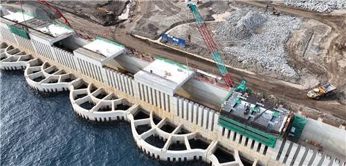 케이슨 설치가 완료된 모습 [국토부 제공. 재판매 및 DB 금지]