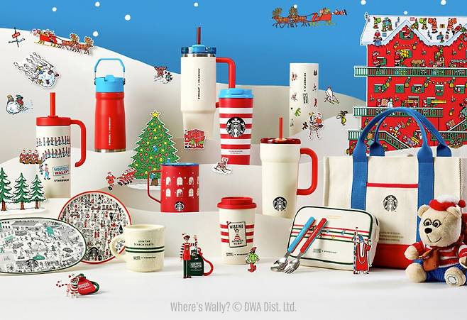 '월리를 찾아라' 컬래버레이션 상품들(스타벅스 홈페이지 갈무리)