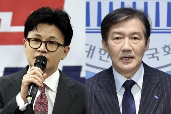 한동훈 전 국민의힘 대표(왼쪽), 조국 조국혁신당 전 비상대책위원장. / 사진=연합뉴스