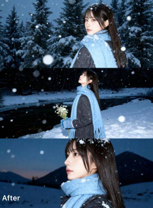 사진·동영상 편집 앱 ‘스노우’가 얼굴 사진에 배경과 의상 등을 자동 생성해 만들어낸 AI 이미지. 스노우 앱 화면 캡처