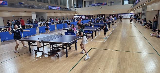 탁구 디비전 리그 장면. 대한탁구협회