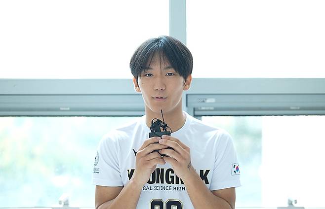영락의료과학고등학교 배구 남자부의 김은후 선수 인터뷰 영상 캡처. /사진=대한배구협회 제공