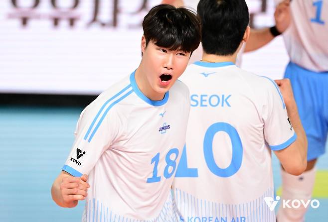 대한항공의 미들 블로커 최준혁 [한국배구연맹 제공. 재판매 및 DB 금지]