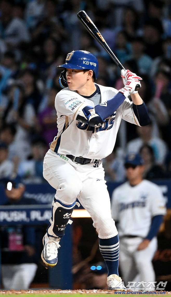 19일 창원NC파크에서 열린 롯데와 NC의 경기, NC 최원준이 타격을 하고 있다. 창원=허상욱 기자wook@sportschosun.com/2025.09.19/