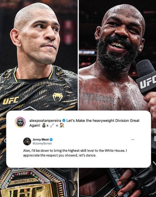 ▲ 알렉스 페레이라와 존 존스는 SNS를 통해 백악관에서 슈퍼파이트를 구두합의한 바 있다. 데이나 화이트 대표의 결정만 남았다. ⓒESPN SNS